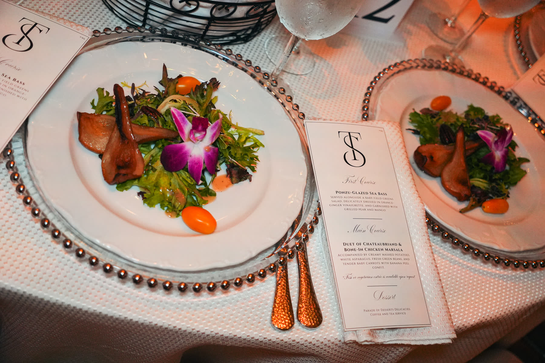 Formal place settings for a polished catered event