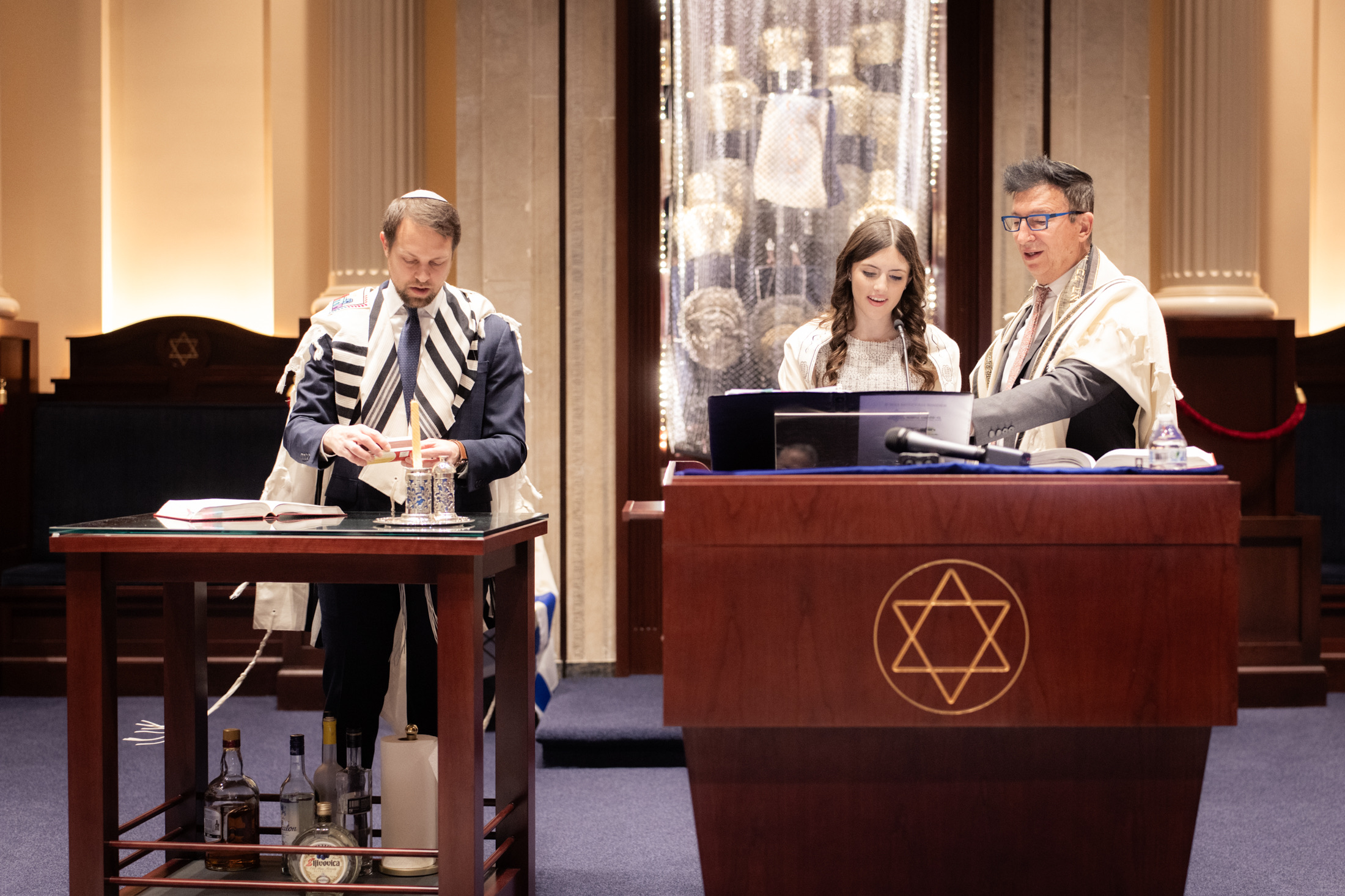 Bat mitzvah reading during the sanctuary service