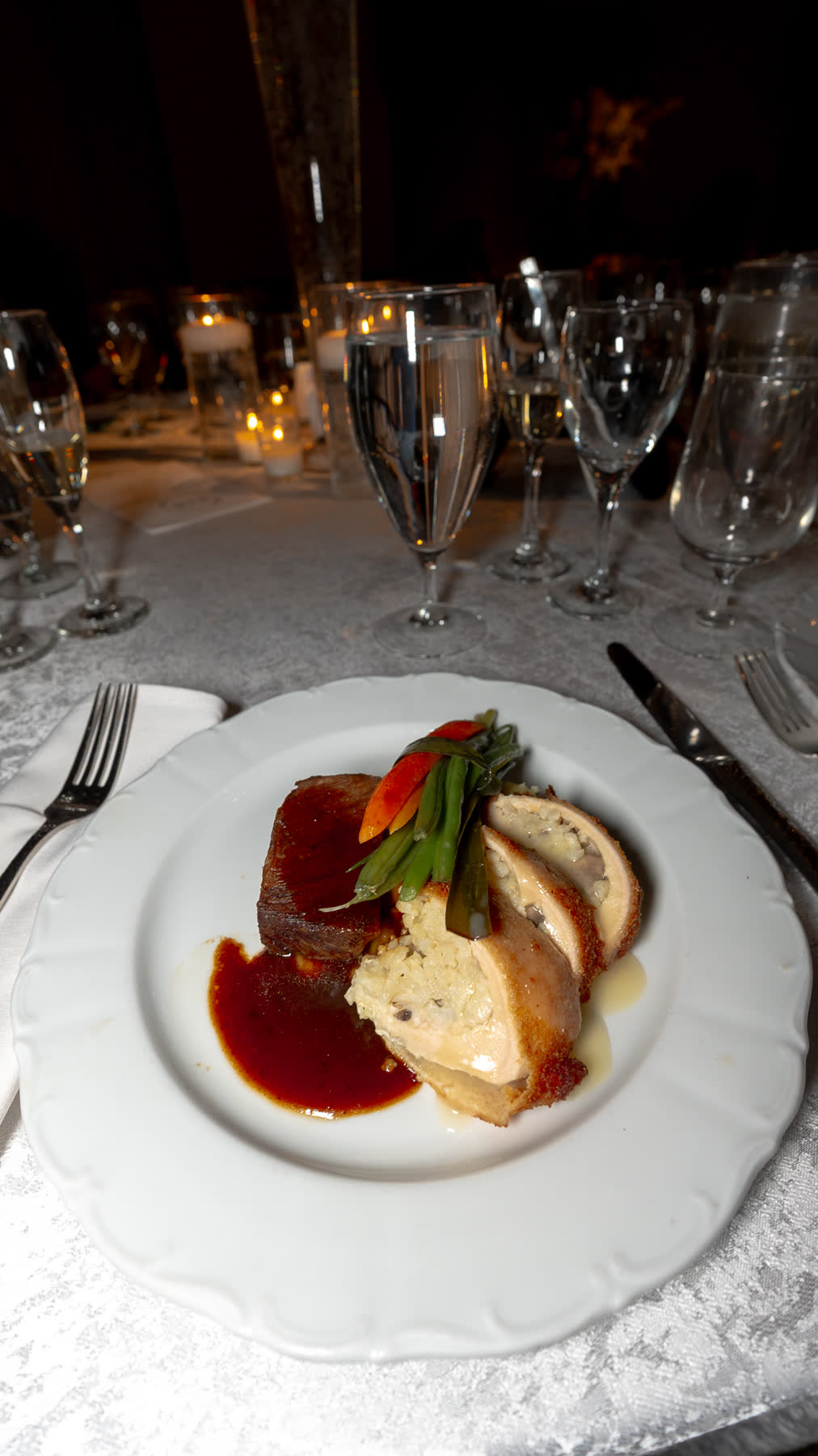 Plated kosher dinner service