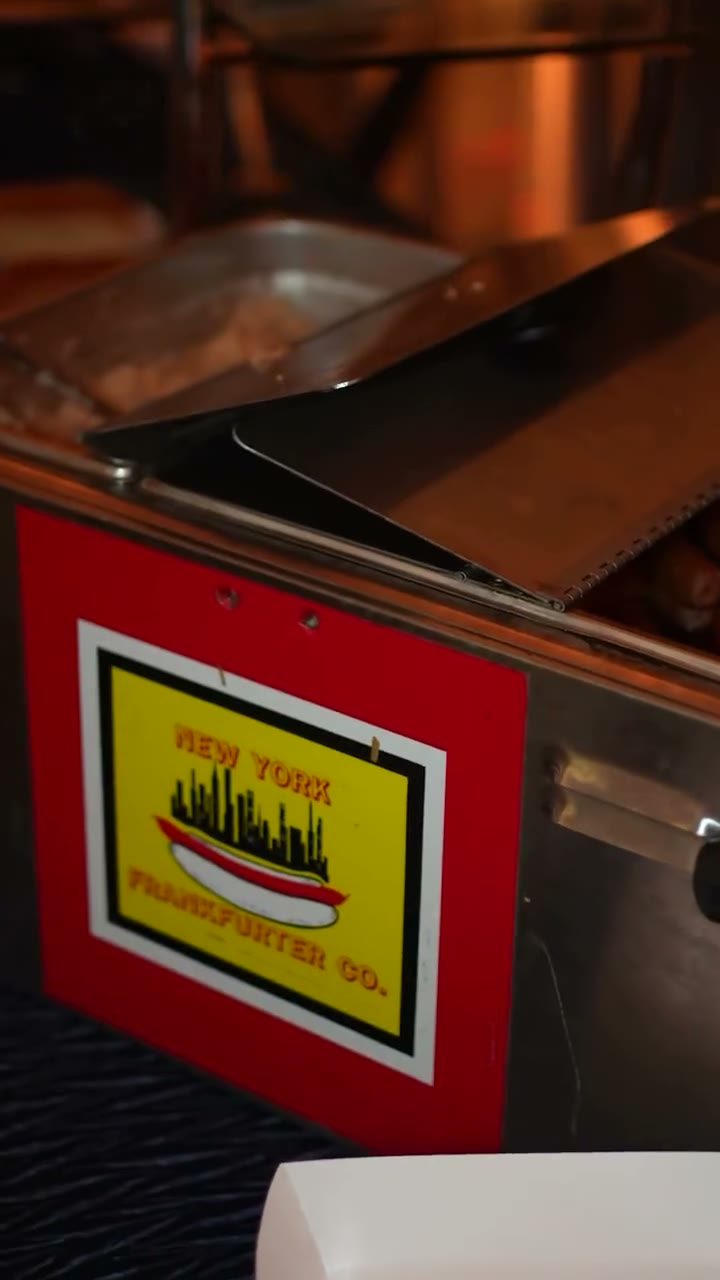Instagram reel thumbnail of a street-style kosher food station